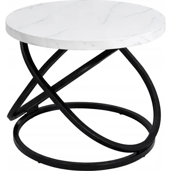 Konferenční stolek Stolek AGTRADE kulatý 50 x 50 x 45 cm bílý