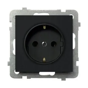 Elektrická zásuvka Elektrická Zásuvka nástěnná Ospel černá