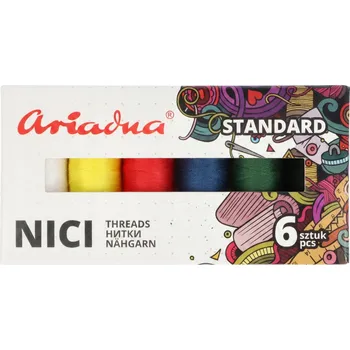 Nit Šicí nitě strojové Ariadna Talia 120 200m sada 6 ks v základních barvách