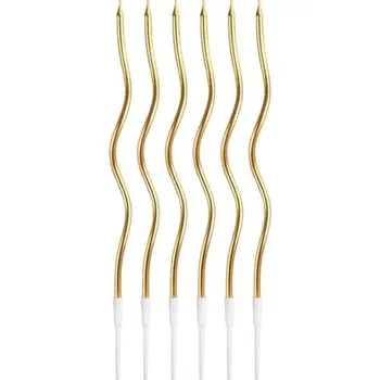 Čokoláda SU Svíčky B&C Swirl, metalické zlato, 16 cm, 6 ks