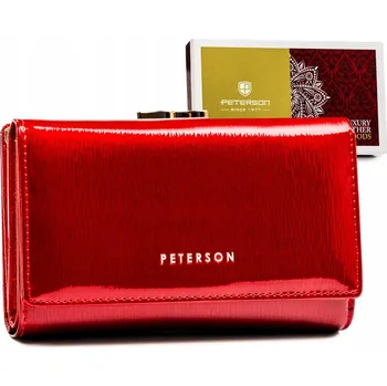 Peněženka Peterson peněženka z pravé kůže červená - dámská