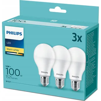 Žárovka LED žárovky Philips E27, teplá bílá, 13W, 3 kusy
