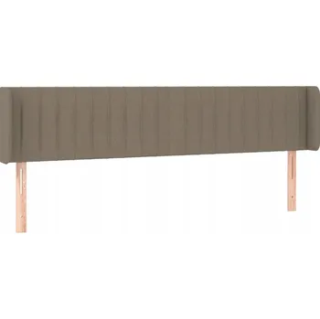 Čelo postele s ušima, taupe (šedohnědá), 203x16x78/88 cm, látka