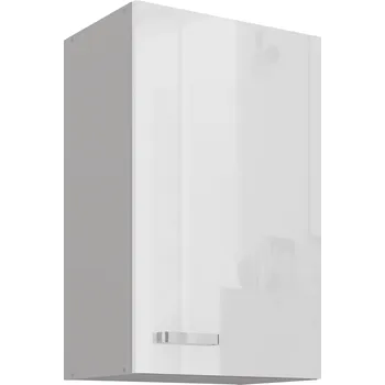 Kuchyňská linka Nábytek PEGAS s.r.o. Horní skřínka BIANCA - 45 G-72 1F, Šedá / Bílý lesk