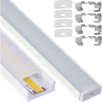 LED osvětlení LED Hliníkový Profil Nástěnný Bílý Povrchový 2m Pro LED Pásek Berge