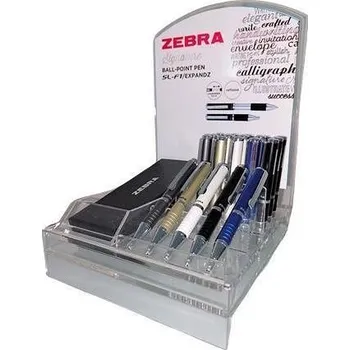 Kuličkové pero "SL-F1", displej/20 ks, modrá, 0,24 mm, teleskopické, kovové, ZEBRA 01943