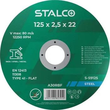 Brusný kotouč Stalco Kotouč řezný na kov, rovný, ø 230 x 2,0 mm,