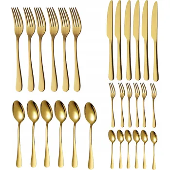 Příbor SADA PŘÍBORŮ PRO 6 OSOB NEREZOVÁ OCEL VHODNÉ DO MYČKY ZLATÉ