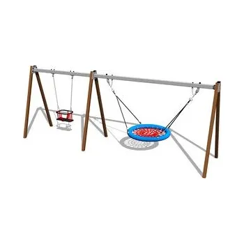 Dětská houpačka Řetězová dvojhoupačka RH6222KW - hnědá (v.p. 1 m)