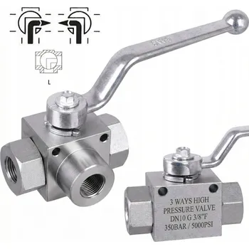 Ventil Kulový kohout závit 3/8" vnitřní NEREZOVÝ 350 bar TROJCESTNÝ