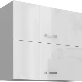 Kuchyňská linka Nábytek PEGAS s.r.o. Horní skřínka BIANCA - 80 GU-72 2F, Šedá / Bílý lesk