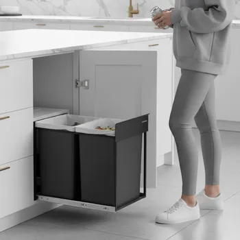 Odpadkový koš Paradox Výsuvný odpadkový koš GALANT 350mm - 2 x20L / Černá