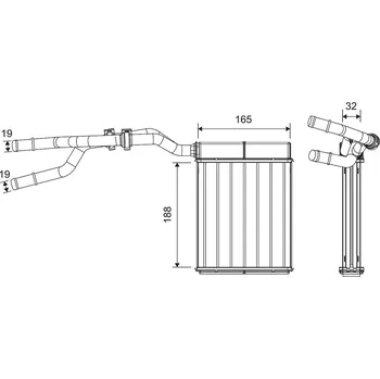Výměník tepla, vnitřní vytápění VALEO 811670