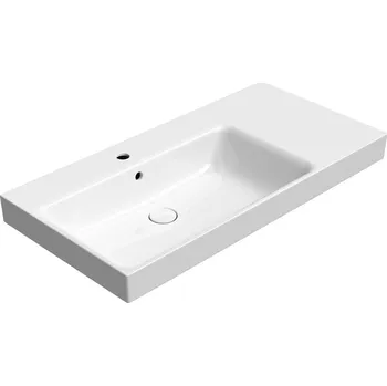 Umyvadlo GSI NUBES keramické umyvadlo 100x50cm, s odkládací plochou vpravo, bílá ExtraGlaze