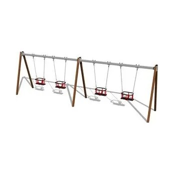 Dětská houpačka Řetězová čtyřhoupačka RH6413KW - hnědá (v.p. 1,0 m)