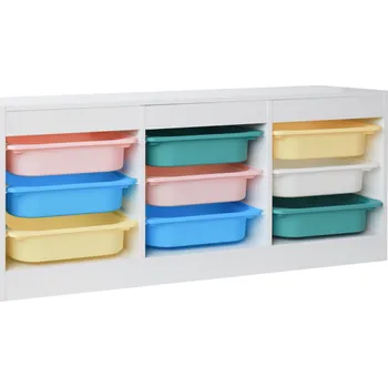 Ložnice Tempo Kondela Organizér s úložnými boxy, bílá/mix barev, TRIMAL NEW