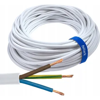 elektrický kabel Kabel 3x2,5 H05VV-F OWY zesílený PVC bílý instalační kabel 1m