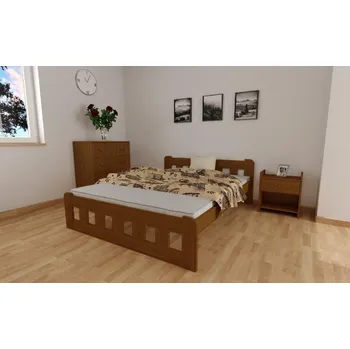 Postel Postel Nika 140 x 200 cm dub masiv borovice zvýšená + rošt ZDARMA