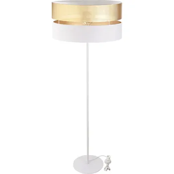 Stojací lampa STOJACÍ LAMPA S ABAŽUREM SE ZLATÝMI DÍRKAMI E27 LED BÍLÁ AŽUROVÁ 40CM