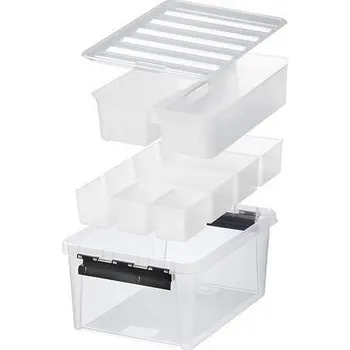 Úložný box Úložný box " Classic 15", průhledný, plast, černé úchytky, 7 přihrádek, SMARTSTORE 3598790