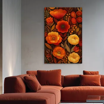 Obraz Obraz do obývacího pokoje s květinami | DUBLEZ