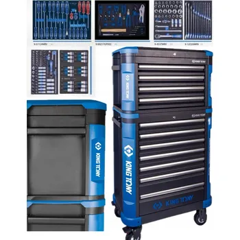 KING TONY DÍLENSKÝ VOZÍK S NÁSTAVBOU, 11 ZÁSUVEK, SADA 181 NÁŘADÍ