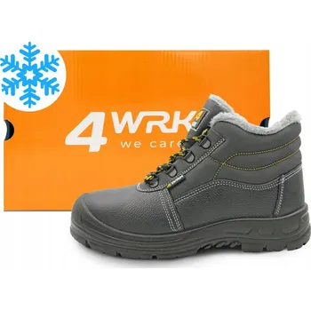 Pracovní obuv PRACOVNÍ ZIMNÍ VODĚODOLNÉ BOTY kotníkové pánské S3 ZATEPLENÉ KOŽÍŠKEM velikost 47