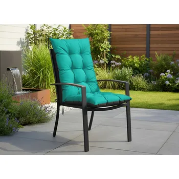 Podsedák Zahradní prošívaný podsedák na židli s opěrkou 50x50x80 cm CALLUM color 51 tyrkysová Mybesthome