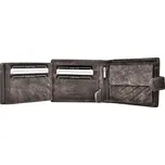 Šedá KOŽENÁ Pánská Peněženka na PATENT Horizontální Mladistvá ELEGANTNÍ Wild