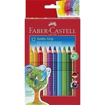 Kresba Barevné pastelky "Jumbo Grip", 12 barev, trojhranné, FABER-CASTELL