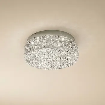 Lucande Stropní LED světlo Felias, kulatý tvar - stropní držák - průměr 32 cm, výška 4 cm chrom, čirá LED celkem 17 W - Doprava zdarma