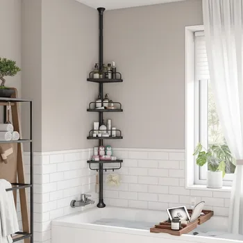 Paradox Rohová koupelnová polička REGALO SPA / Černá