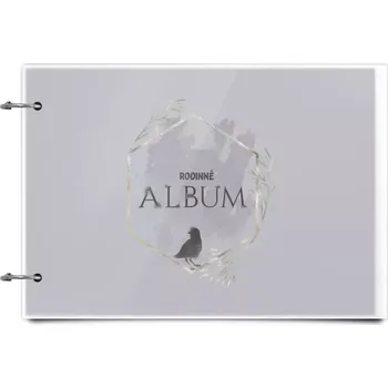 Plexi album se sponami Ptáček ve zlatém šestiúhelníku