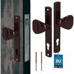 KLIKA-MADLO PRO BRANKU, VRATA, DVEŘE, DLOUHÝ ŠTÍTEK, HNĚDÁ, 90mm, PRO VLOŽKU