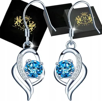 Náušnice Stříbrné Dlouhé Dámské Náušnice Stříbro Zirkony