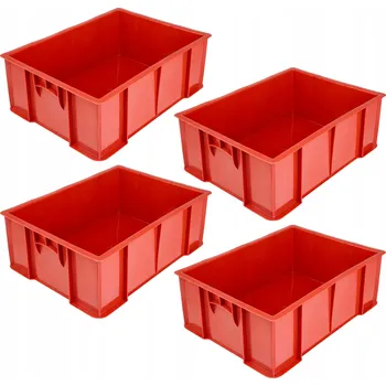 Úložný box Úložný a transportní box, přepravka 49x36x17 cm červená, sada 4 kusů Garronda
