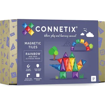 ostatní stavebnice CONNETIX Magnetická stavebnice - Mini pack Rainbow (24 ks)