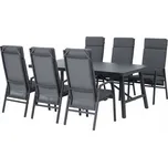 Kovová zahradní souprava Doppler šedá, 7 dílů