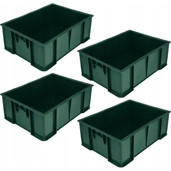 Úložný box Úložný a transportní box, přepravka 49x36x17 cm zelená, sada 4 ks Garronda