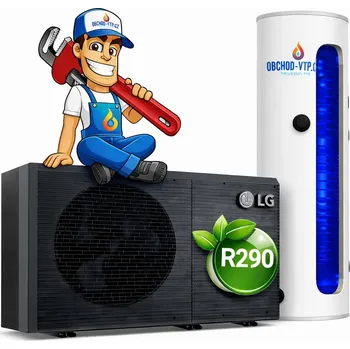 Tepelné čerpadlo Tepelné čerpadlo LG ThermaV 7kW + TUV 200l R290 MONOBLOK, model HM071HF.UB40 s montáží na klíč HM071HF.UB40-KLIC-TUV