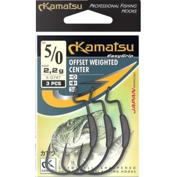 Offsetový háček Kamatsu s protihrotem, velikost 5/0, 3 ks