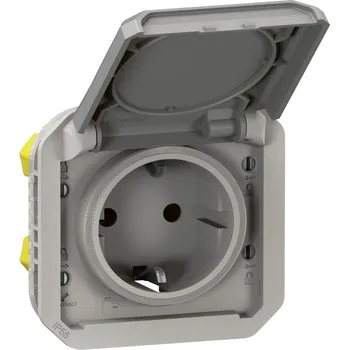 LEGRAND Zásuvka PLEXO 69570L šedá IP55 SCHUKO 069570L