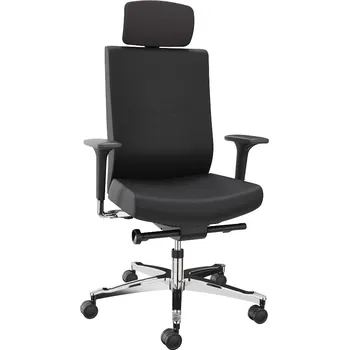 Pracovní židle Dauphin, pro provoz 24/7, černá, integrovaná opěrka hlavy