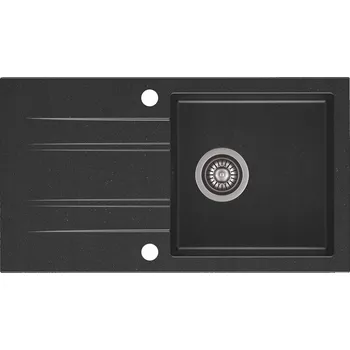 Kuchyňský dřez Jednokomorový granitový dřez Moderno Acqua, černý