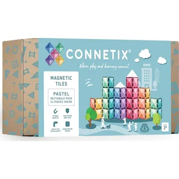 ostatní stavebnice CONNETIX Magnetická stavebnice - Sada obdélníků Pastel (24 ks)
