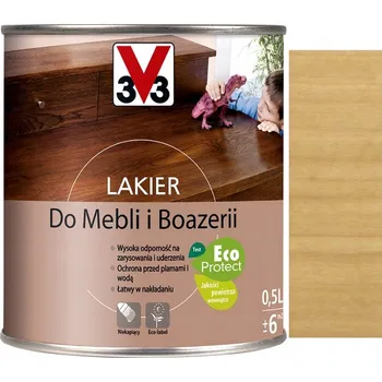 Lak na dřevo V33 Lak na nábytek a obložení Dąb Jasny Lesk 0,5L