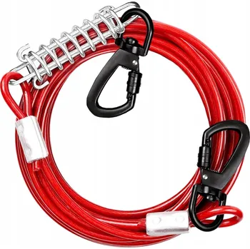 Vodítko pro psa Ocelové lanko s tlumičem VODÍTKO TRADIČNÍ SILNÉ pro psa do 50 kg - 5 m