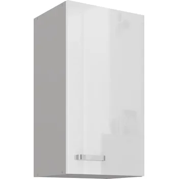 Kuchyňská linka Nábytek PEGAS s.r.o. Horní skřínka BIANCA - 40 G-72 1F, Šedá / Bílý lesk