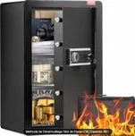 L555 VEVOR Trezor jednodveřový na klíč a kód, 99L, 40x35x63 cm