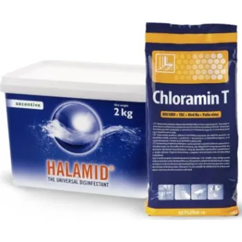 Filtrace vody Halamid® (Chloramin T) 2 kg – profesionální dezinfekční prášek se širokým spektrem účinku (bakterie, viry, plísně, spory) až 400 litrů dezinfekčního roztoku 2 kg | široké spektrum | nekorozivní roztoky | pro plochy, provozy i veterinární použití